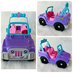 Fisher Price Little People Barbie Beach Cruiser Toy Car Music Sounds Play Figure